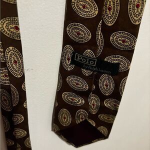 Polo paisley dress suit tie big logo necktie logo y2k neckwear accessory vintage
